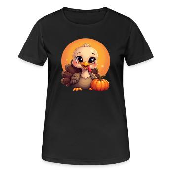 Bébé dinde de Thanksgiving - T-shirt respirant Femme - noir - Devant - AI Model Female 172 light (172cm)