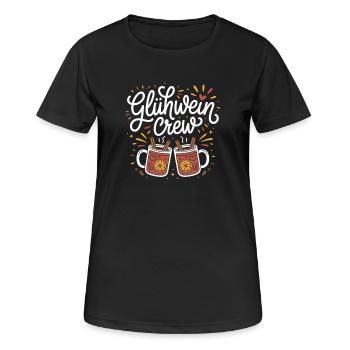 Glühwein Crew Frohe Weihnachten Weihnachtsmarkt - Frauen T-Shirt atmungsaktiv - Schwarz - Vorne - AI Model Female 172 light (172cm)