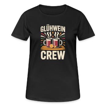 Glühwein Crew Frohe Weihnachten Weihnachtsmarkt - Frauen T-Shirt atmungsaktiv - Schwarz - Vorne - AI Model Female 172 light (172cm)