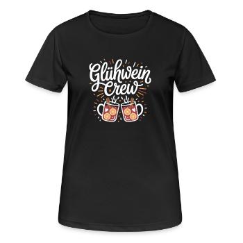Glühwein Crew Frohe Weihnachten Weihnachtsmarkt - Frauen T-Shirt atmungsaktiv - Schwarz - Vorne - AI Model Female 172 light (172cm)