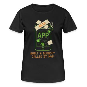 Startup-gründer Survivor Burnout Recover - Frauen T-Shirt atmungsaktiv - Schwarz - Vorne - AI Model Female 172 light (172cm)