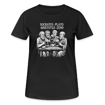 Philosophers Toasting in Monochrome - Women's Breathable T-Shirt - black - Front - AI Model Female 172 light (172cm)