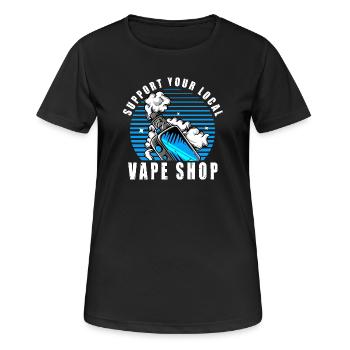 Vape Dampfer E Zigarette Spruch Vaping Geschenk  - Frauen T-Shirt atmungsaktiv - Schwarz - Vorne - AI Model Female 172 light (172cm)