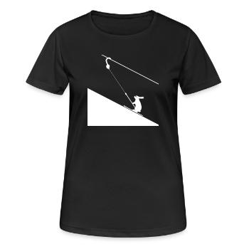 Haseklettern am Seil - Frauen T-Shirt atmungsaktiv - Schwarz - Vorne - AI Model Female 172 light (172cm)