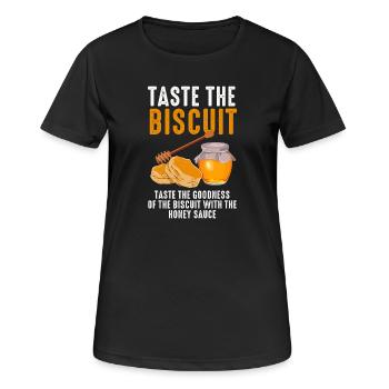 Probieren Sie den Keks mit Honig - Frauen T-Shirt atmungsaktiv - Schwarz - Vorne - AI Model Female 172 light (172cm)