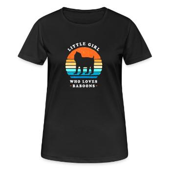 Babouin Primate Singe Babouin - T-shirt respirant Femme - noir - Devant - AI Model Female 172 light (172cm)