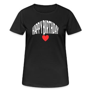 Happy Birthday - Frauen T-Shirt atmungsaktiv - Schwarz - Vorne - AI Model Female 172 light (172cm)