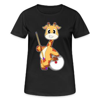 Giraffe Billiard Queue Sport - Frauen T-Shirt atmungsaktiv - Schwarz - Vorne - AI Model Female 172 light (172cm)