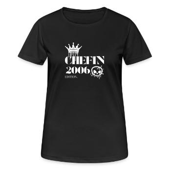 Chefin Edition 2006 Powerfrau 19 Jahre - Frauen T-Shirt atmungsaktiv - Schwarz - Vorne - AI Model Female 172 light (172cm)