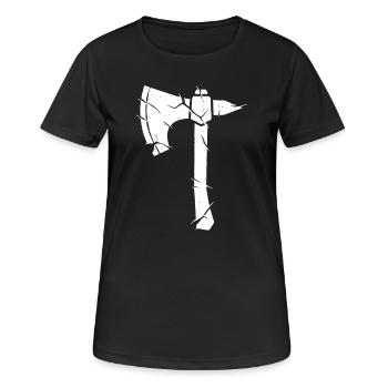 Wikinger Axt Mosaik Splitter Fantasy - Frauen T-Shirt atmungsaktiv - Schwarz - Vorne - AI Model Female 172 light (172cm)