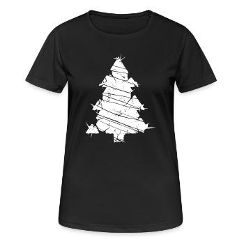 Tannenbaum Mosaik Splitter Kunst Vektor - Frauen T-Shirt atmungsaktiv - Schwarz - Vorne - AI Model Female 172 light (172cm)