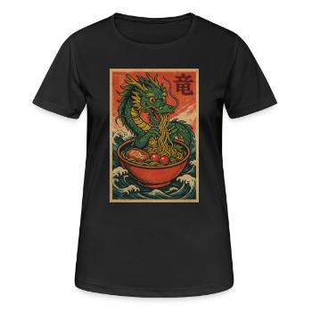 Dragon noodle in wavy wood - Women's Breathable T-Shirt - black - Front - AI Model Female 172 light (172cm)