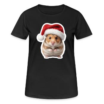 Suesser Hamster - Suesse Weihnachten  - Frauen T-Shirt atmungsaktiv - Schwarz - Vorne - AI Model Female 172 light (172cm)