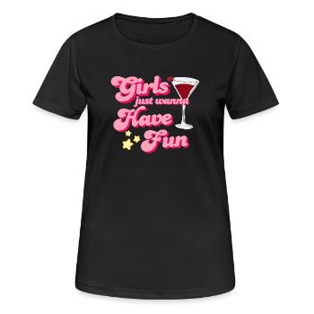 GIRLS JUST WANT TO HAVE FUN - Women's Breathable T-Shirt - black - Front - AI Model Female 172 light (172cm)