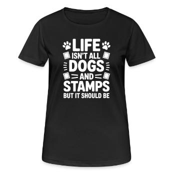 Stamps Saying Dog Wit Stamps Gift - Women's Breathable T-Shirt - black - Front - AI Model Female 172 light (172cm)