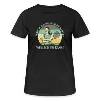 Badmintonspieler Geschenke Badminton Outfits - Frauen T-Shirt atmungsaktiv - Schwarz - Vorne - AI Model Female 172 light (172cm)
