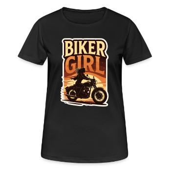 Cadeau moto de motard - T-shirt respirant Femme - noir - Devant - AI Model Female 172 light (172cm)