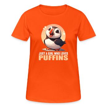 Puffin Papageientaucher - Frauen T-Shirt atmungsaktiv - Neonorange - Vorne - AI Model Female 172 dark (172cm)