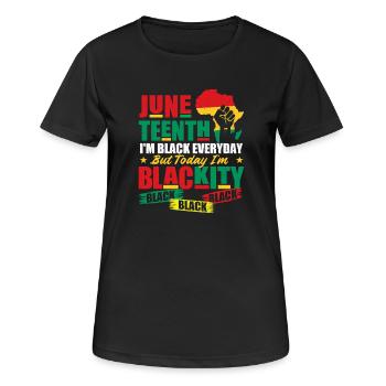 Juneteenth Je suis noire noire noire - T-shirt respirant Femme - noir - Devant - AI Model Female 172 light (172cm)