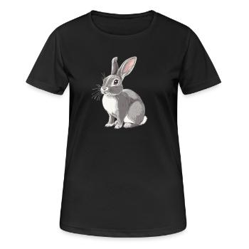 Hasen Hase - Frauen T-Shirt atmungsaktiv - Schwarz - Vorne - AI Model Female 172 light (172cm)