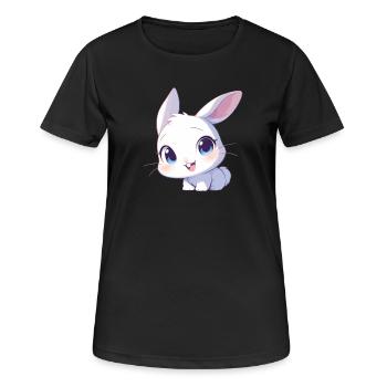 Hasen Hase - Frauen T-Shirt atmungsaktiv - Schwarz - Vorne - AI Model Female 172 light (172cm)