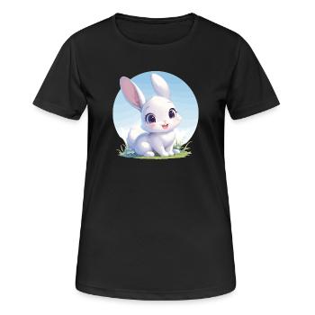 Hasen Hase - Frauen T-Shirt atmungsaktiv - Schwarz - Vorne - AI Model Female 172 light (172cm)