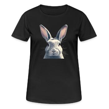 Hasen Hase - Frauen T-Shirt atmungsaktiv - Schwarz - Vorne - AI Model Female 172 light (172cm)