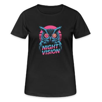 Night Vision Owl Retro Night Gaming - Women's Breathable T-Shirt - black - Front - AI Model Female 172 light (172cm)