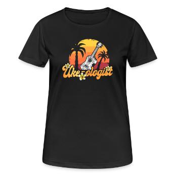 Hawaiian Ukulele Uke Uke-Ologist - Women's Breathable T-Shirt - black - Front - AI Model Female 172 light (172cm)