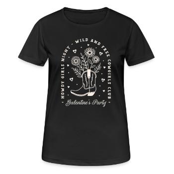 Galentines girls party Valentine's Day country - Women's Breathable T-Shirt - black - Front - AI Model Female 172 light (172cm)
