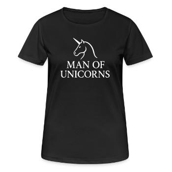 Masculine Man of Unicorns Minimalist Logo Art - Women's Breathable T-Shirt - black - Front - AI Model Female 172 light (172cm)