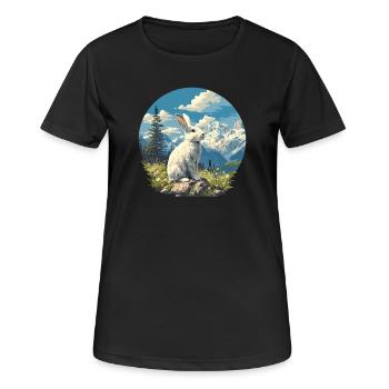 Hasen Hase - Frauen T-Shirt atmungsaktiv - Schwarz - Vorne - AI Model Female 172 light (172cm)