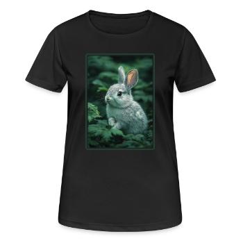 Hasen Hase - Frauen T-Shirt atmungsaktiv - Schwarz - Vorne - AI Model Female 172 light (172cm)