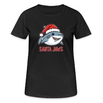 Santa Jaws Funny Christmas Shark Design - Women's Breathable T-Shirt - black - Front - AI Model Female 172 light (172cm)