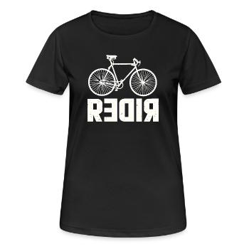 RIDER motif with reversed R - Funny Biker - Women's Breathable T-Shirt - black - Front - AI Model Female 172 light (172cm)