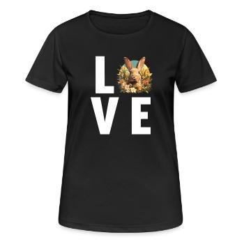 Hasen Hase - Frauen T-Shirt atmungsaktiv - Schwarz - Vorne - AI Model Female 172 light (172cm)