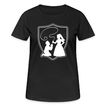 Wedding Bride and groom Couple silhouette - Women's Breathable T-Shirt - black - Front - AI Model Female 172 light (172cm)