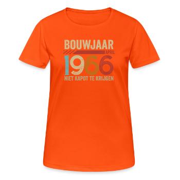 Bouwjaar april 1966 niet kapot te krijgen - Women's Breathable T-Shirt - neon orange - Front - AI Model Female 172 dark (172cm)