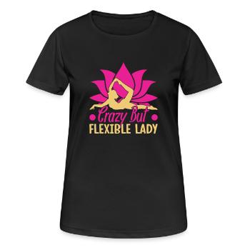 Yoga Crazy But Flexible Lady Funny Yoga - Women's Breathable T-Shirt - black - Front - AI Model Female 172 light (172cm)