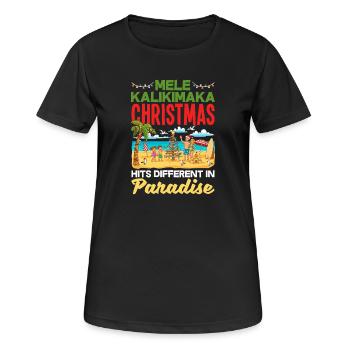 Noël hawaïen Mele Kalikimaka - T-shirt respirant Femme - noir - Devant - AI Model Female 172 light (172cm)