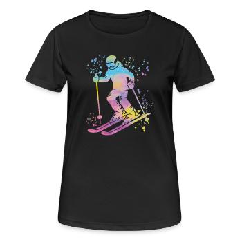 Alpine skiing Winter sports Nordic skiing - Women's Breathable T-Shirt - black - Front - AI Model Female 172 light (172cm)