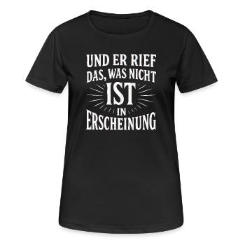 Et il fit surgir ce qui n’est pas - T-shirt respirant Femme - noir - Devant - AI Model Female 172 light (172cm)