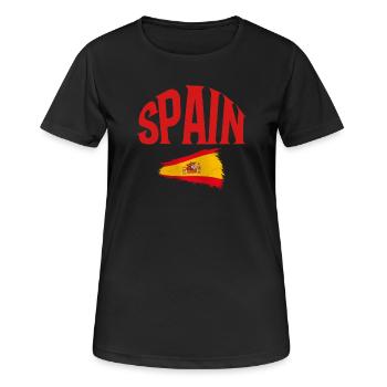 Espagne - T-shirt respirant Femme - noir - Devant - AI Model Female 172 light (172cm)