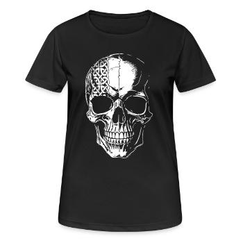 Crâne avec un tribal celtique - T-shirt respirant Femme - noir - Devant - AI Model Female 172 light (172cm)