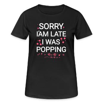 Tut mir leid  - Frauen T-Shirt atmungsaktiv - Schwarz - Vorne - AI Model Female 172 light (172cm)