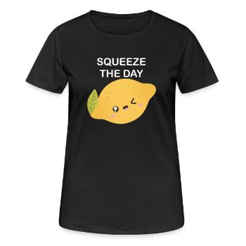 Charme Citron Presser la Journée - T-shirt respirant Femme - noir - Devant - AI Model Female 172 light (172cm)