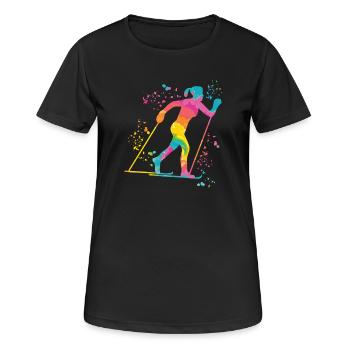 Ski de fond Ski de fond - T-shirt respirant Femme - noir - Devant - AI Model Female 172 light (172cm)