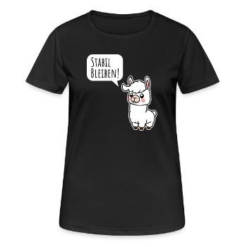 Little llama stays stable! Stay stable too! - Women's Breathable T-Shirt - black - Front - AI Model Female 172 light (172cm)