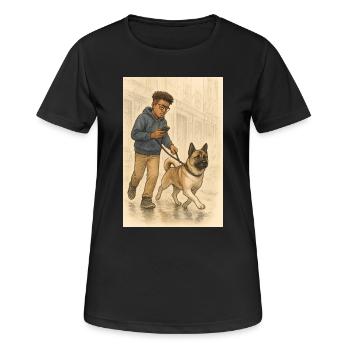 Matt and Holly - Women's Breathable T-Shirt - black - Front - AI Model Female 172 light (172cm)