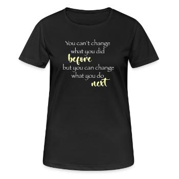 Changement ensuite - T-shirt respirant Femme - noir - Devant - AI Model Female 172 light (172cm)